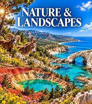 Cyprus nature and landscapes – mountains, forests, wildlife, turquoise coast and colourful copper mine lakes
