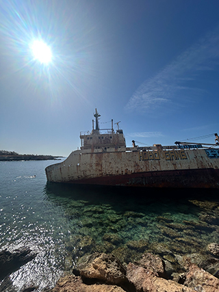 Edro III Shipwreck Cyprus, Cyprus shipwreck tour, abandoned ship Cyprus, lost places Cyprus