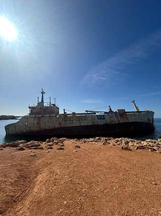 Edro III Shipwreck Cyprus, Cyprus shipwreck tour, abandoned ship Cyprus, lost places Cyprus