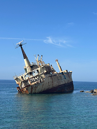 Edro III Shipwreck Cyprus, Cyprus shipwreck tour, abandoned ship Cyprus, lost places Cyprus