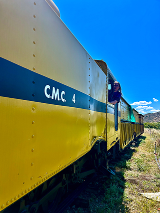 Yellow mining locomotive near Lefke Cyprus