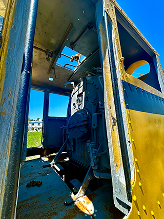 Yellow mining locomotive near Lefke Cyprus