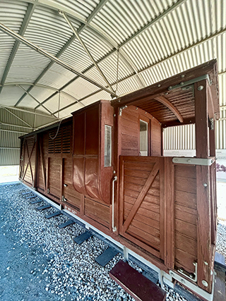 Historic railway wagon at Evrychou