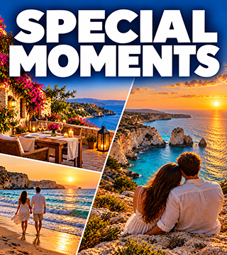 Romantic sunset, seaside dinner and beach walk for special moments in Cyprus